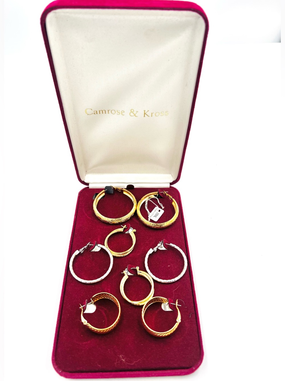 Camrose & Kross Jacqueline Kennedy Collection Gold and Silver Hoop Earring Set